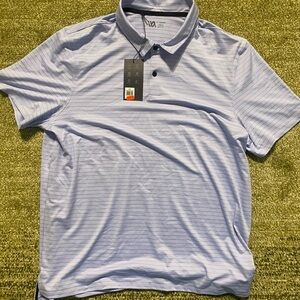 VRST Men's Light Blue XL Striped Polo Golf Shirt NWT